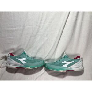Diadora Speed Pro Evo II Womens Tennis Shoes Teal White Magenta Sneakers